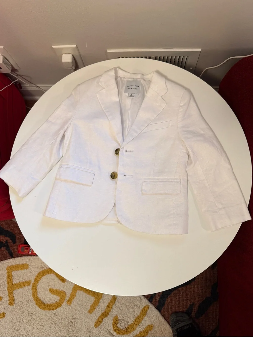 Janie and Jack White Linen-Blend Boys' Blazer 2T worn once